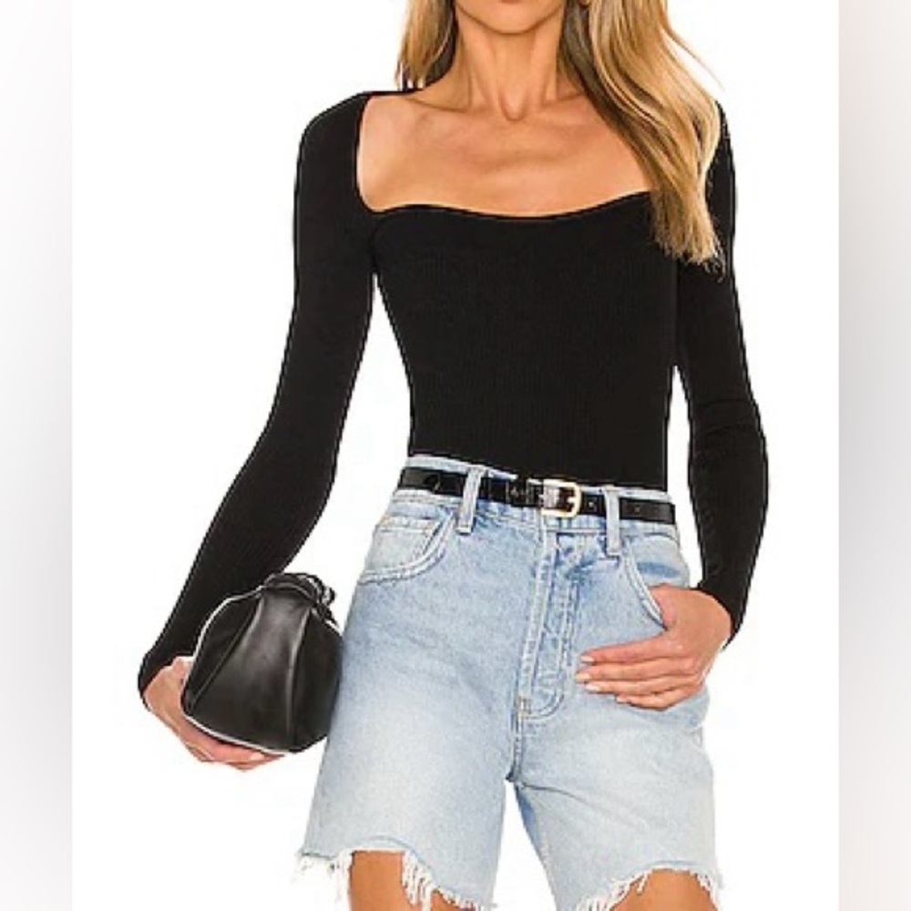Naomi Sweetheart Bodysuit in Black